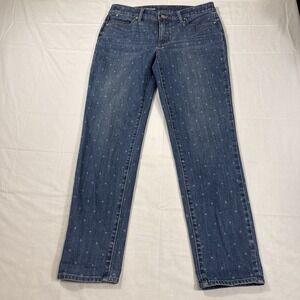 JEANS Talbots 6 Flawless Five Pockets Slim Ankle MEDIUM WASH‎ TINY FLOWER PRINT